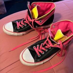 Converse High-Top Sneakers - Black and Pink